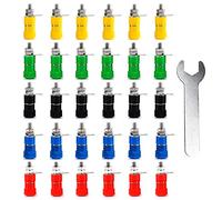 Aiqeer 30 Pezzi 4 mm Banana Presa Connettore, 4 mm Banana Morsettiera Adattatore, Speaker Binding Post Terminal, per 4 mm Banana Spina (Rosso, Giallo, Blu, Verde, Nero)