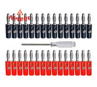 Aiqeer 30 Pezzi 4 mm Banana Spina Connettore, Placcato Nickel Banana Spina per Cavo Audio Altoparlante (Nero, Rosso)