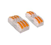 Aiqeer 30 Pezzi SPL-2 / SPL-3 Leva-Dado Cavo Connettore Kit, Bilaterale Trasparente Conduttore Compatto Connettore, Morsettiera Connettore Molla, Morsettiera Cavo Connettore Rapido