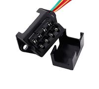 Aiqeer 4 Vie Blocco Fusibili a Lama per Auto, 2 Ingressi 4 Uscite Portafusibili a Lama Standard, Scatola Fusibili Standard con Precablato, e 10 Pezzi Fusibili a Lama (12V / 24V / 32V / 48V)