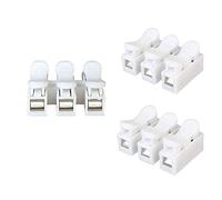 Aiqeer 40 Pezzi CH3 Connettore Molla Rapido, Morsetto a Molla Connettore, Morsettiera Molla Rapido, Collegamento per Cablaggio Elettrico e Alimentazione Illuminazione (Bianco)