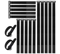 Aiqeer 40 Pezzi Set di Fascette Cavi Riutilizzabile, Fascetta Cavi Nylon Regolabile, Nero Hook e Loop Cavi Cinghia (20cm, 30cm, 40cm)