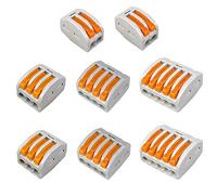 Aiqeer 45 Pezzi Leva-Dado Cavo Connettore Kit, Conduttore Compatto Connettore, Morsettiera Connettore Molla, Morsettiera Cavo Connettore Rapido (PCT-212, PCT-213, PCT-214, PCT-215)