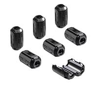 Aiqeer 6 Pezzi Clip-on Ferrite Anello Nucleo, Clip Cavo Soppressore Rumore EMI RFI, Filtro Anti-Interferenza Alta Frequenza (9 mm Diametro Interno)