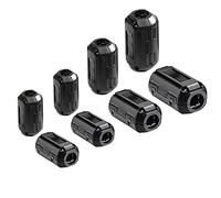 Aiqeer 8 Pezzi Clip-on Ferrite Anello Nucleo Set, Clip Cavo Soppressore Rumore EMI RFI, Filtro Anti-Interferenza Alta Frequenza (3.5 mm, 5 mm, 7 mm, 9 mm Diametro Interno)