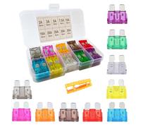 Aiqeer 80 Pezzi Auto Standard Fusibile Set, Medio Fusibile a Lama, con Fusibili Estrattore, per Auto Moto Barche (2A 3A 5A 7.5A 10A 15A 20A 25A 30A 35A)