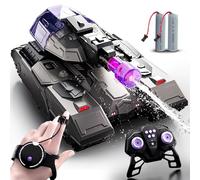 AIQI Macchina Telecomandata, Auto RC Tank 2,4 GHz con Cannone ad Acqua, Drift Professionale, Serbatoio 500ml + Luci LED, Macchina Acrobatica a Gest per Bambini 8 9 10 11 12, Ragazzi