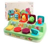 AIQI Pop-up Dinosauri Giocattolo dai 12 mesi, Montessori Giocattoli a Partire da 1 Anno, Educativi attività Giocattolo Regalo per 6 9 12 18 Mesi, regalo di Pasqua per Ragazze e Ragazzi