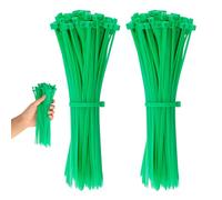 AiQInu 100 Pezzi Fascette Plastica Verde 200mm×4.8mm, Fascette Plastica per Cablaggio, Fascette Elettricista, Fascette Cavi Riutilizzabili, Cable Management Scrivania