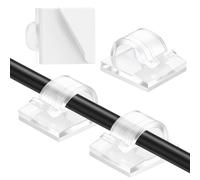 AiQInu 120 Pezzi Clip per Cavi, Fermacavi Adesivi Cable Organizer Scrivania, Trasparente Clip Ferma Cavi Fermacavo Fili Management per Luce Fata