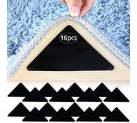 AiQInu 16 Pezzi Adesivi Antiscivolo per Tappetini, Riutilizzabili, Gripper lavabili per pavimenti in legno e duri di tutti i tipi e dimensioni di tappeti