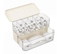 AiQInu 2 Pezzi Organizzatore Cavi, con Coperchio e 6 Scomparti, Porta Cavi per USB, Caricabatterie e Accessori, per Casa o Scrivania
