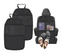 AiQInu 2 Pezzi Protezione Sedili Auto, Proteggi Sedile Auto Bambini, Impermeabile Antisporco Organizer Sedile Auto Bambini per Bambini Cani Gatti(Nero)