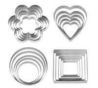 AiQInu 20 Pezzi Formine per Biscotti, Formine per biscotti in acciaio inox, Stampi Biscotti per Biscotti, Fondente, Torte