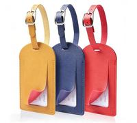 AiQInu 3 Pezzi Etichette per Valigie Aereo, Targhetta Valigia Aereo in PU, Etichetta Valigia con Nome e Indirizzo, Luggage Tags per Bagaglio Valigie Zaini