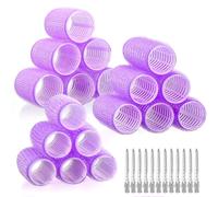 AiQInu 30 Pezzi Bigodini Grandi Set, Include 18 Pezzi Bigodini Per Capelli E 12 Clip A Becco D'Anatra, Bigodini Per Capelli Lunghi Corti Fai Da Te Per Donne E Bambini (40, 30, 20mm)