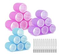 AiQInu 33 Pezzi Bigodini Grandi Set, Include 18 Pezzi Bigodini Per Capelli E 12 Clip A Becco D'Anatra, Bigodini Per Capelli Lunghi Corti Fai Da Te Per Donne E Bambini (40, 30, 25mm)