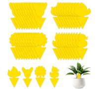 AiQInu 40 Pezzi Trappola per Moscerini, Gialle Trappola per Mosche Della Frutta, per Insetti Volanti Contro i Parassiti, Mosca Bianca, Afidi, Moscerini Fungini per Piante da Giardino