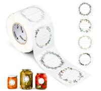 AiQInu 500 Pezzi Etichette Adesive per Marmellate, Etichette Adesive Rotonde Rotondi da 5 cm, con 4 Motivi Decorativi, Adatti per barattoli di marmellata, Sacchetti Regalo, Bottiglie di Vetro, ECC.