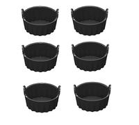 AiQInu 6 Pezzi Pirottini per Friggitrice ad Aria, Stampo Muffin Riutilizzabile, Stampi in Silicone Antiaderenti, Senza BPA, Pirottini Silicone per Muffin Torta Pasticcini