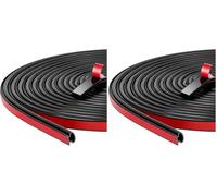 AiQInu 6m (L) Paraspifferi Finestre, Nastro di tenuta a forma di D impermeabile per l'isolamento delle Guarnizione Finestra del telaio della porta (nero, 10mm（W）×6mm(T)) (Confezione da 2)