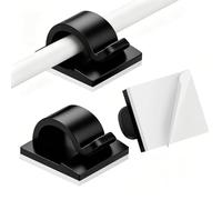 AiQInu 80 Pezzi Clip per Cavi, Fermacavi Adesivi Cable Organizer Scrivania, Clip Ferma Cavi Fermacavo Fili Management per Luce Fata