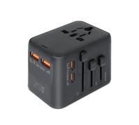AiQInu Adattatore Universale Da Viaggi, con 2 USB-C 2 USB-A International Presa Universale Da Viaggio, GaN 25W Global Adattatore Presa Universale per UE USA Regno Unito Australia
