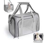 AiQInu Borsa per il trasporto del gatto e del cane, pieghevole, con tracolla regolabile, custodia per il trasporto del gatto cane, capacità di carico 3-6 kg, per cani di piccola taglia e gatto