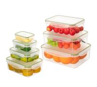 AiQInu Contenitore Plastica Con Coperchio,PP Senza BPA 7 Pieces(3.8L+2.5L+1.5L+1L+0.5L+0.24L+0.12L) Contenitori Ermetici Per Alimenti Per Frigo E Microonde,Vaschette Plastica Per Alimenti Impilabili