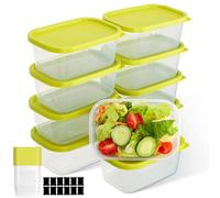 AiQInu Contenitori per alimenti con coperchio, 10x0,71 L quadrati, senza BPA, conservazione e organizzazione degli alimenti. Ermetici, lavabili in lavastoviglie. Contenitori per congelatore per la pr