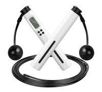 AiQInu Corda per Saltare Professionale, Corda per Saltare Senza Filo, Jump Rope con Timer, Salto Corda Regolabile