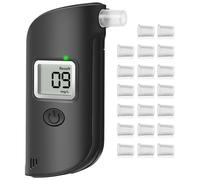 AiQInu Etilometro Portatile Certificato, Alcol Test Professionale con Display LCD Digitale, Incluir 20 Boccagli, Sensore Semiconduttore, per Uso Domestico e Professionale - Nero