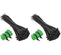 AiQInu Fascette Plastica Nere 200mm×4.8mm, 100 Pezzi di Cablaggio Professionali, Resistente allatemperature, Resistenza alla rottura 21 kg, Regolabili per Uso Interno ed Esterno (Confezione da 2)