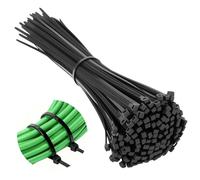 AiQInu Fascette Plastica Nere 200mm×4.8mm, 100 Pezzi di Cablaggio Professionali, Resistente allatemperature, Resistenza alla rottura 21 kg, Regolabili per Uso Interno ed Esterno
