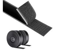 AiQInu Feltro Adesivo Forte Biadesivo, Sistema Di Fissaggio Hook & Loop, Nastro Adesivo A Strappo Per Tessuto DIY, 8m x 30mm, Black, Industriale, Nylon, Poliestere