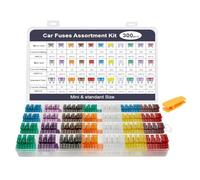 AiQInu Fusibili Auto Assortiti Kit 300Pcs, 160 Fusibili Mini+90 Fusibili Medio+50 Micro Fusibile+1 Estrattori per Fusibili per Auto/Moto (2A 3A 5A 7.5A 10A 15A 20A 25A 30A 35A 40A),12v-32v