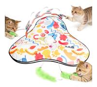 AiQInu Gioco Interattivo Gatto, Giochi per Gatti Elettrico con Piume Rimovibili, Giochi Interattivi per Gatti Automatico per Catturare Topi, Ricarica USB Cat Toys