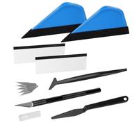 AiQInu Kit di 7 Pcs Attrezzi di Installazione di pellicole per vetri per Auto, Kit Applicazione Adesivi Auto con Taglierino Professionale e Spatole per Pellicola, per Installazione Pellicole Auto
