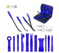 AiQInu Kit Smontaggio Plastiche Auto 19 Pezzi, Kit Smontaggio Pannelli Auto, Leve Plastica Smontaggio Auto per Pannelli Auto Autoradio Cruscotto (Blu)