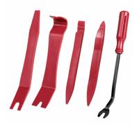 AiQInu Kit Smontaggio Plastiche Auto 5 Pezzi, Kit Smontaggio Pannelli Auto, Leve Plastica Smontaggio Auto per Pannelli Auto Autoradio Cruscotto (Rosso)