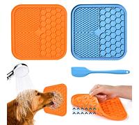 AiQInu Lick Mat per Cani con Ventosa,2 Pezzi Tappetino per Leccare Cane senza BPA Alimentatore Lento con 1 Spatola in Silicone,Ventose Extra forti per il Bagno,Toelettatura,Addestramento e Curarlo