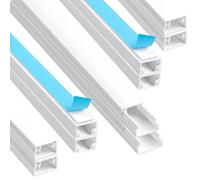 AiQInu Canalina Passacavi Adesiva, Cavo TV ordinato, Canalina Passacavi Muro, 12 mm(D)*7 mm(A)*0.4m(L), Verniciabile, Autoadesivo, Copertura per Cavi per Computer a Casa o in Ufficio(10 Pezzi)