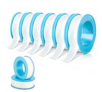 AiQInu Nastro in PTFE 6 Rotoli,Nastro ad Alta Densità, Nastro Sigillante In PTFE per Riparare Tubi, Rubinetti, Valvole Radiatore, 14 mm x 12 m,Bianco