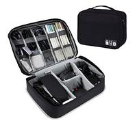 AiQInu Organizer Borsa da Viaggio 2 Strati Resistente All'acqua Portatile per Cavi, Caricatore, Chiavetta USB, Auricolare, Power Bank, Hard Disk, Scheda SD
