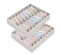 AiQInu Organizer Cassetti per Reggiseni, 2 Pcs Organizzatore Cassetti Intimo Pieghevoli con 8 Scomparti,Organizer Armadio Biancheria Intima Divider Tessuto per Riporre Reggiseni,Calze e Cravatte