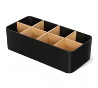 AiQInu Organizer Scrivania e Portapenne Nero, Porta Penne per Scrivania con 8 Scomparti Rimovibili, Desk Organizer Ufficio per Telecomando, Conservazione Cosmetici, Accessori Scrivania