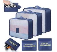AiQInu Organizer Valigia Set, 7 Pezzi Organizer Da Viaggio, Impermeabile Packing Cube Set Viaggio Organizer Per I Vestiti,Scarpe,Intimo