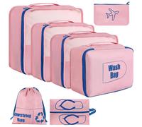 AiQInu Organizer Valigie 7 Pezzi Set Waterproof Packing Cube Set Viaggio