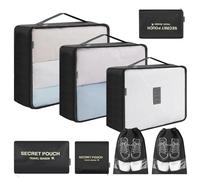 AiQInu Organizer Valigie 8 Pezzi Set Waterproof Packing Cube Set Viaggio