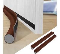 AiQInu Paraspifferi Sottoporta, 2 PCS un Guarnizione Porta, Prova del Suono Ridurre il Rumore Mantenendo Caldo Dentro e Freddo Fuori, per Porte Interne ed Esterne, 96cm x 8cm, Marrone